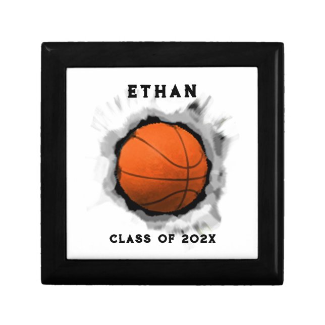 Basketball Graduation Gift Ideas Keepsake Box (Front)