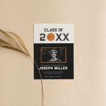Basketball Graduation Party Invitation Class Of