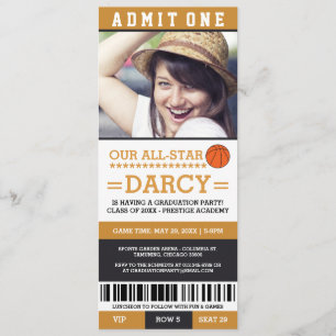 Basketball Graduation Party Invites