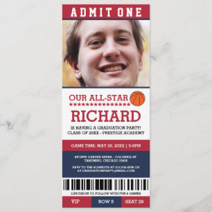 Basketball Graduation Party Invites