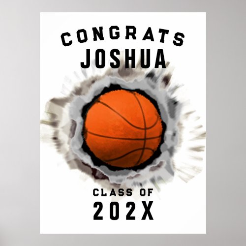 Basketball Graduation Poster
