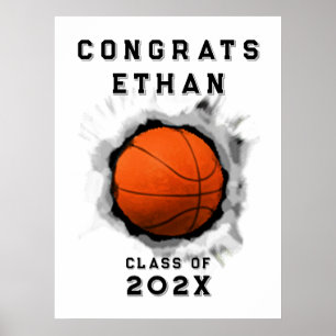 Basketball Graduation Poster