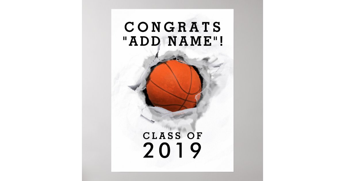 basketball graduation poster Zazzle
