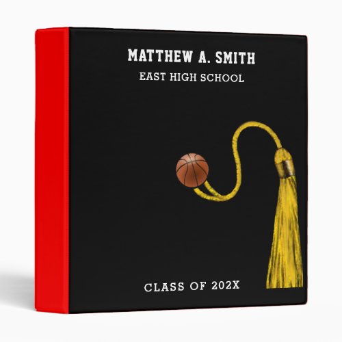 Basketball Graduation Scrapbook 3 Ring Binder