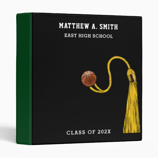 Basketball Graduation Scrapbook 3 Ring Binder (Front/Spine)