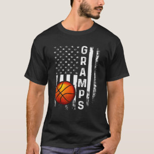 Basketball Gramps American Flag Vintage Christmas T-Shirt