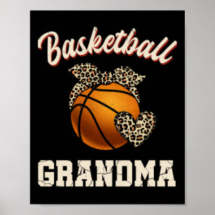 Basketball Grandma Leopard Basketball Player Poster