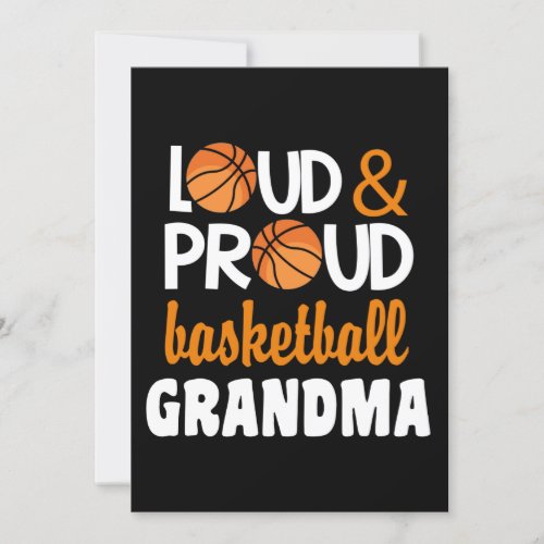 Basketball Grandma Loud Proud Invitation