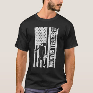 Basketball Grandma USA Flag Basketball Team Fan Fa T-Shirt