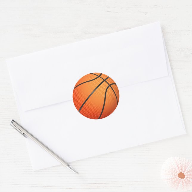 Basketball Graphic Classic Round Sticker (Envelope)