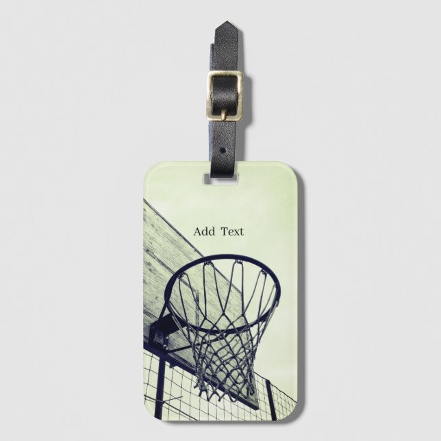 Basketball Gray Luggage Tag (Front Vertical)