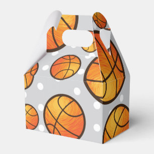 Basketball Grey Polka Dots Birthday Party Favor Boxes