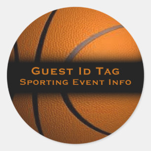 Basketball Guest ID Tags Event Stickers