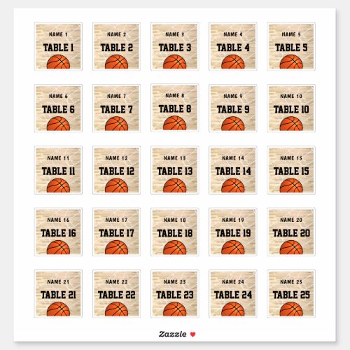 Basketball Guest Names 2 Sticker