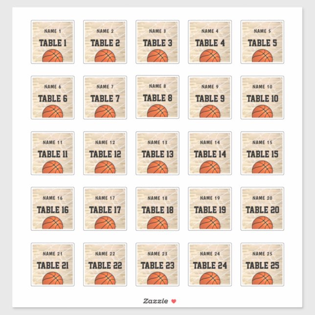 Basketball Guest Names 2" Sticker (Sheet)