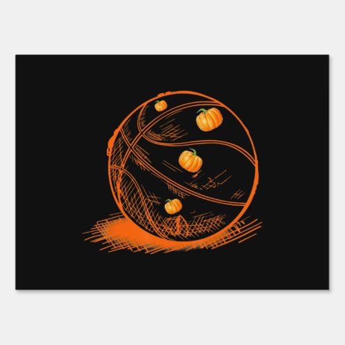 Basketball Halloween Boys Kids Funny Pumpkin Sign