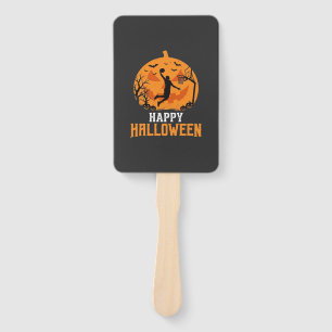 Basketball Halloween Dunk Pumpkin Design_1 Hand Fan