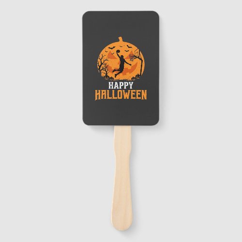 Basketball Halloween Dunk Pumpkin Design_1 Hand Fan