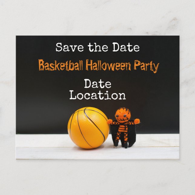 Basketball Halloween Party save the date Postcard (Front)