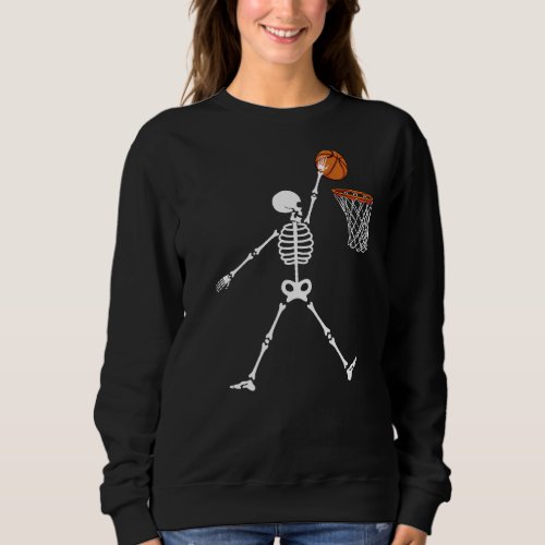 Basketball Halloween Skeleton Dunking Sports Playe Sweatshirt
