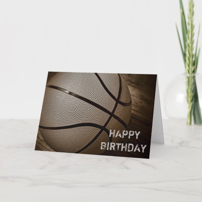 Basketball Happy Birthday Card (Front)