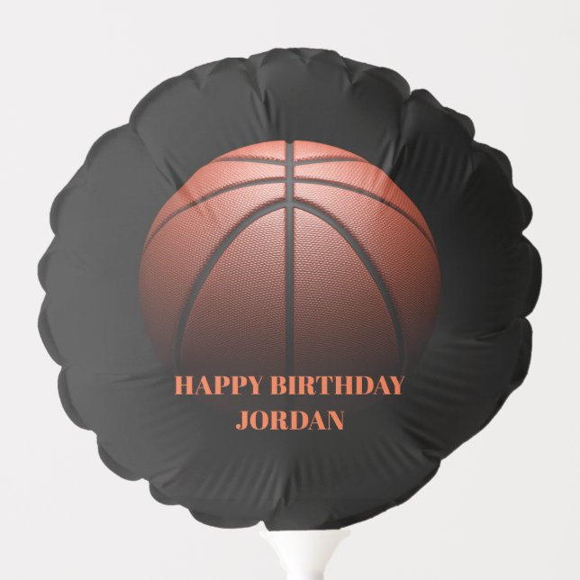 Basketball Happy Birthday Personalized Name Balloon (Front)