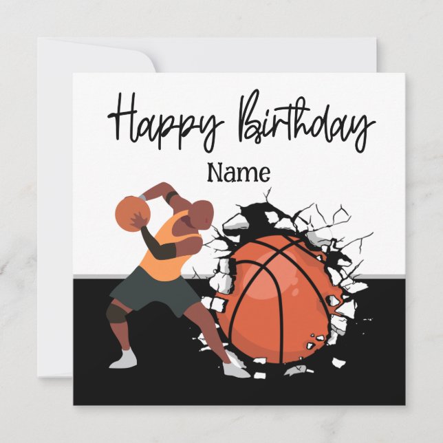 Basketball Happy Birthday to Player  Card (Front)