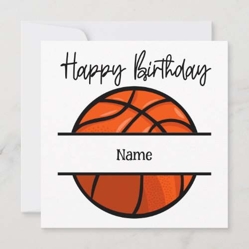 Basketball Happy Birthday to Player with Ball  Card