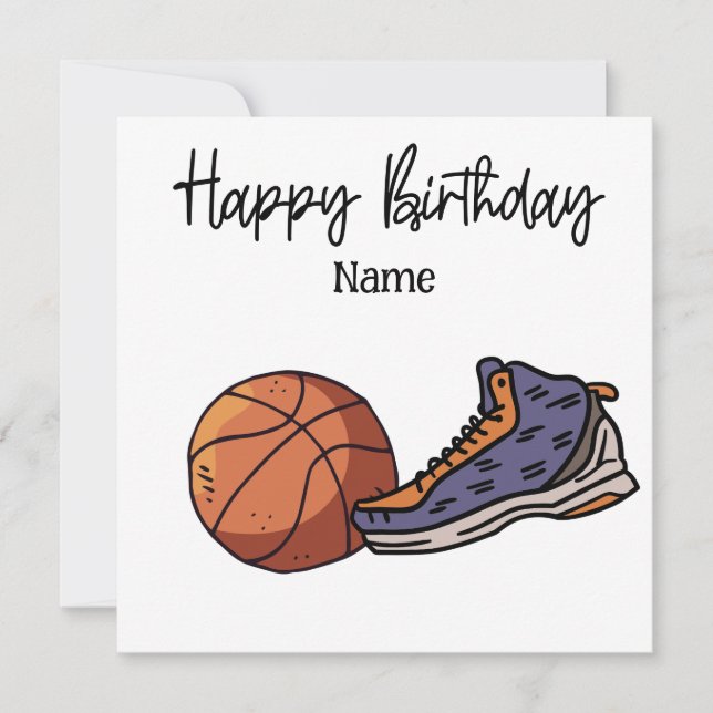 Basketball Happy Birthday to Player with Ball  Card (Front)