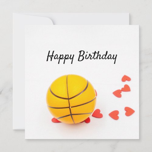 Basketball Happy Birthday with red heart love