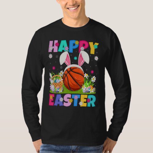 Basketball   Happy Easter Bunny Basketball Easter  T_Shirt