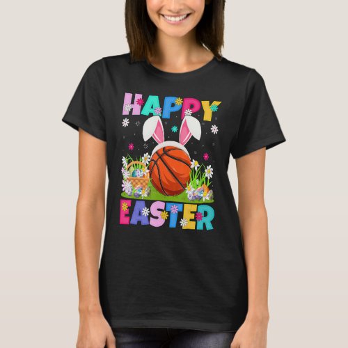 Basketball   Happy Easter Bunny Basketball Easter  T_Shirt