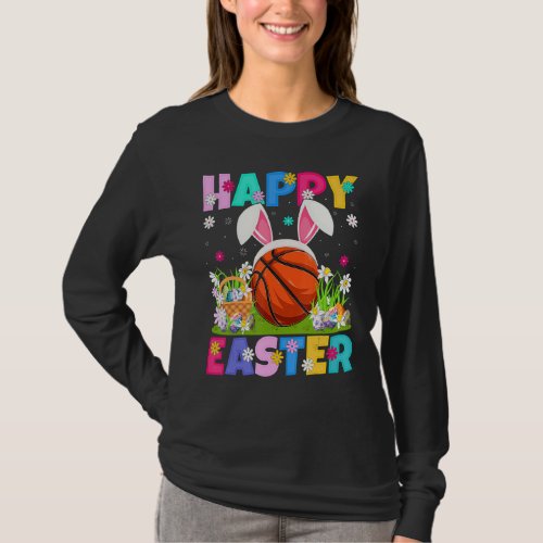 Basketball   Happy Easter Bunny Basketball Easter  T_Shirt