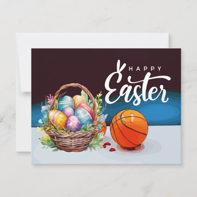 Basketball Happy Easter Holiday to Player Card (Front)