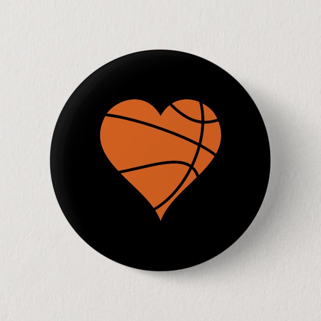 Basketball Heart 2  Button (Front)