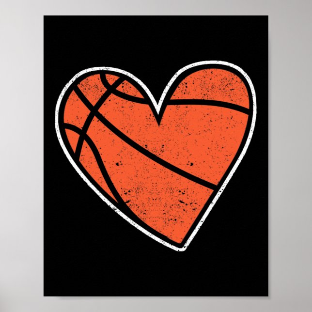Basketball Heart Basket Ball Player Coach Fan Coup Poster (Front)