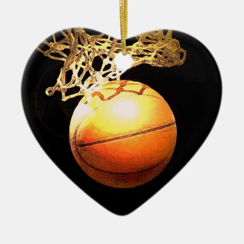 Basketball Heart Christmas Ornament