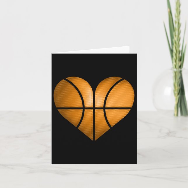Basketball Heart Design Funny Gift For Valentine Card (Front)