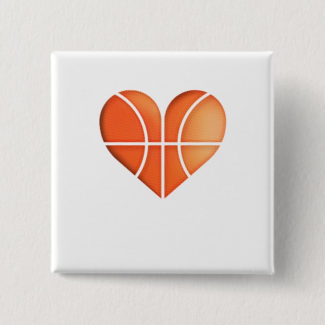 Basketball Heart  Funny  for Valentine's Day Button (Front)