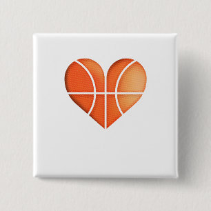 Basketball Heart  Funny  for Valentine's Day Button