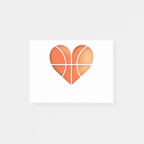 Basketball Heart  Funny  for Valentines Day Post_it Notes