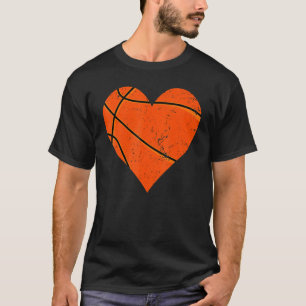 Basketball Heart Love Valentines Day Sport Player  T-Shirt
