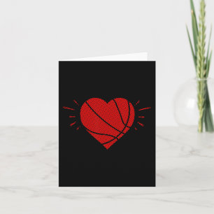 Basketball Heart Love Valentines Day Sports Player Card