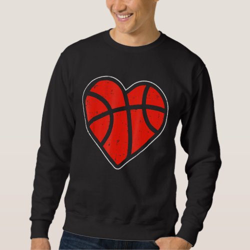 Basketball Heart Shape Sport Valentines Day 2023 Sweatshirt