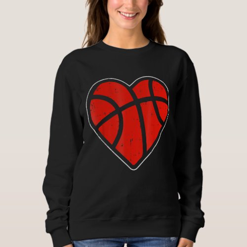 Basketball Heart Shape Sport Valentines Day 2023 Sweatshirt