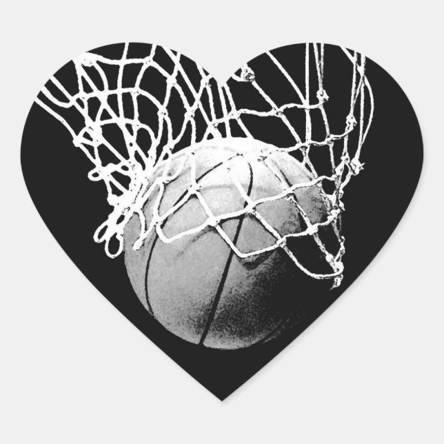 Basketball Heart Sticker (Front)