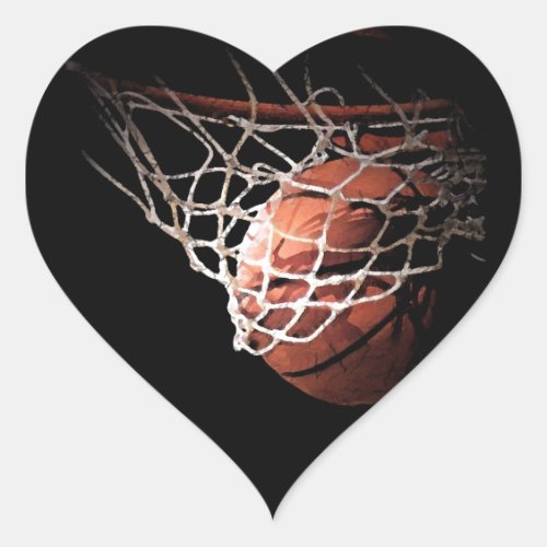 Basketball Heart Sticker