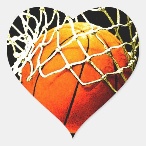 Basketball Heart Sticker