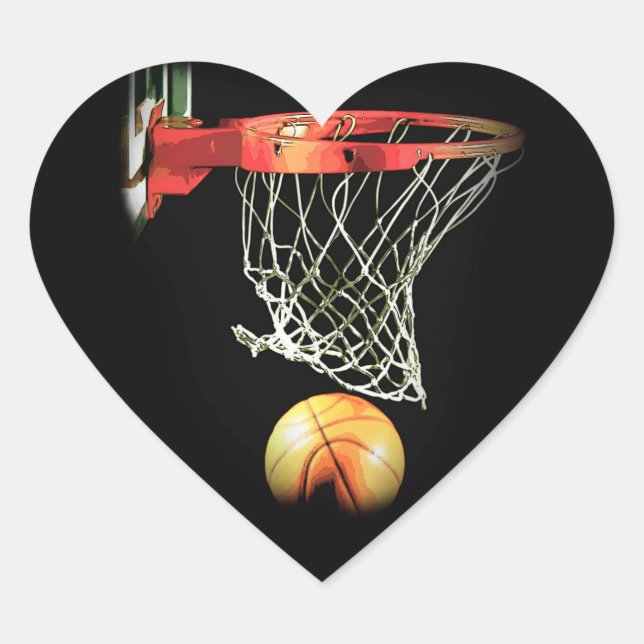 Basketball Heart Sticker (Front)