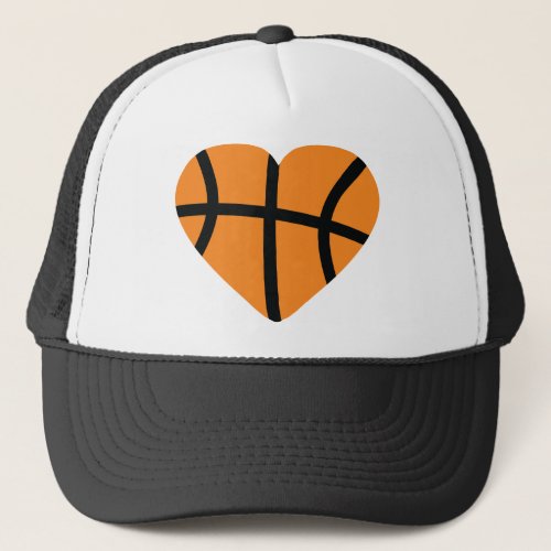 basketball heart trucker hat
